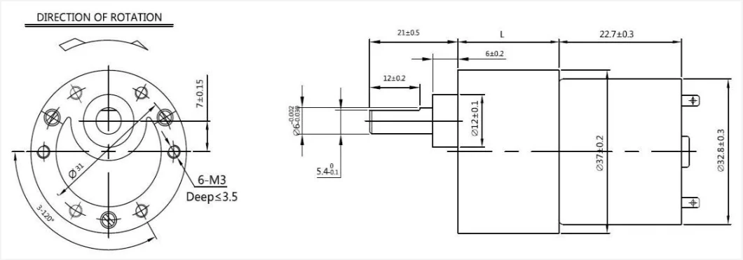 37mm Low Price Brush DC Gear Motor for Sample Handling