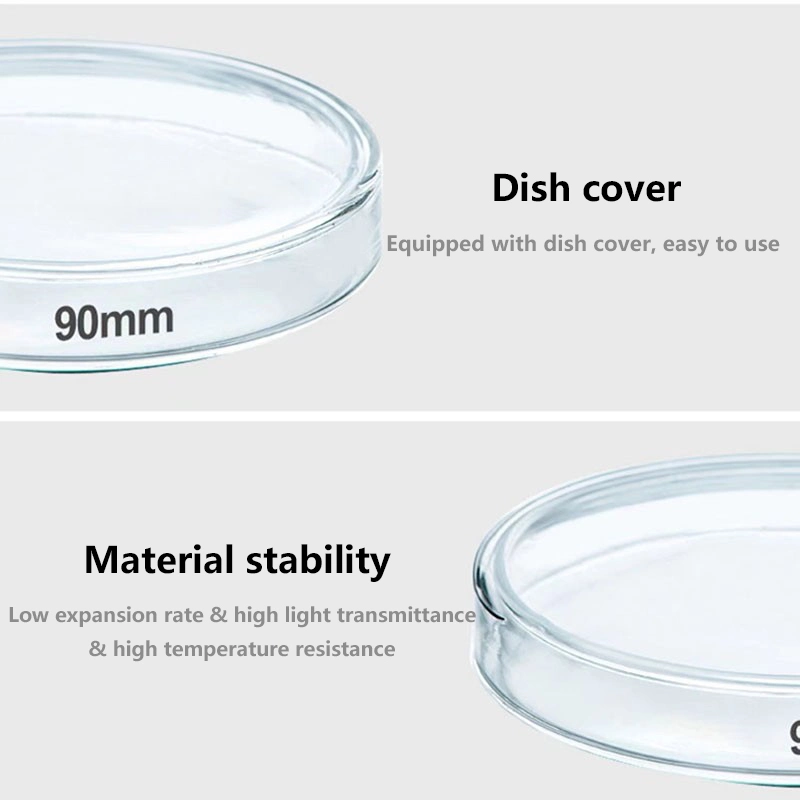 60mm-90mm Sterile Borosilicate Polypropylene Plastic Glass Disposable Petri Dishes