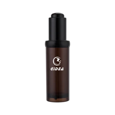 Garrafa cosmética do conta-gotas do óleo essencial do âmbar de 20ml 30ml PETG